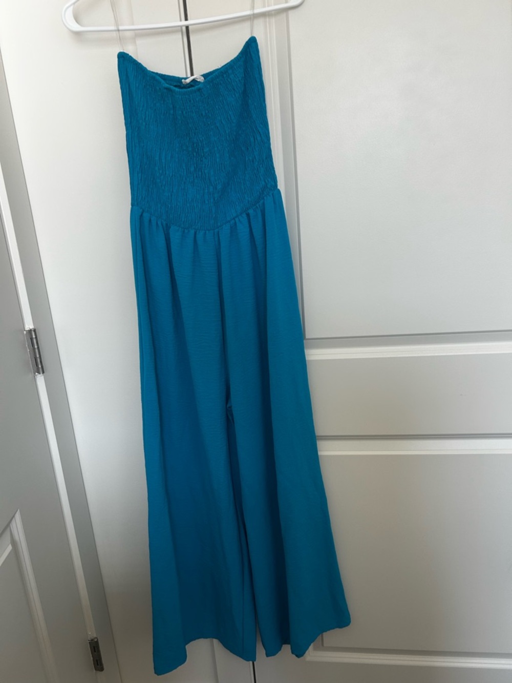 Boutique Smocked Strapless Jumpsuit